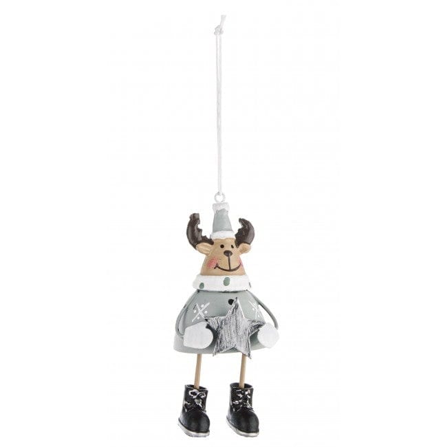 Bizzotto Ornament pentru brad, din metal Brema Reindeer Gri, H10 cm