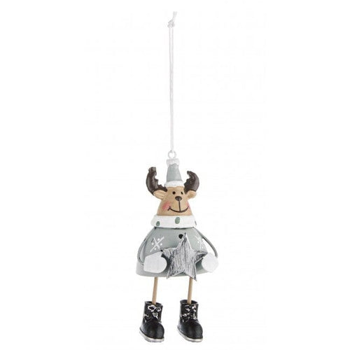 Bizzotto Ornament pentru brad, din metal Brema Reindeer Gri, H10 cm