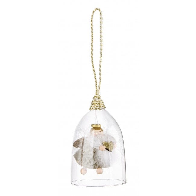 Bizzotto Ornament pentru brad, din sticla Prins Angel Transparent / Auriu, H25 cm