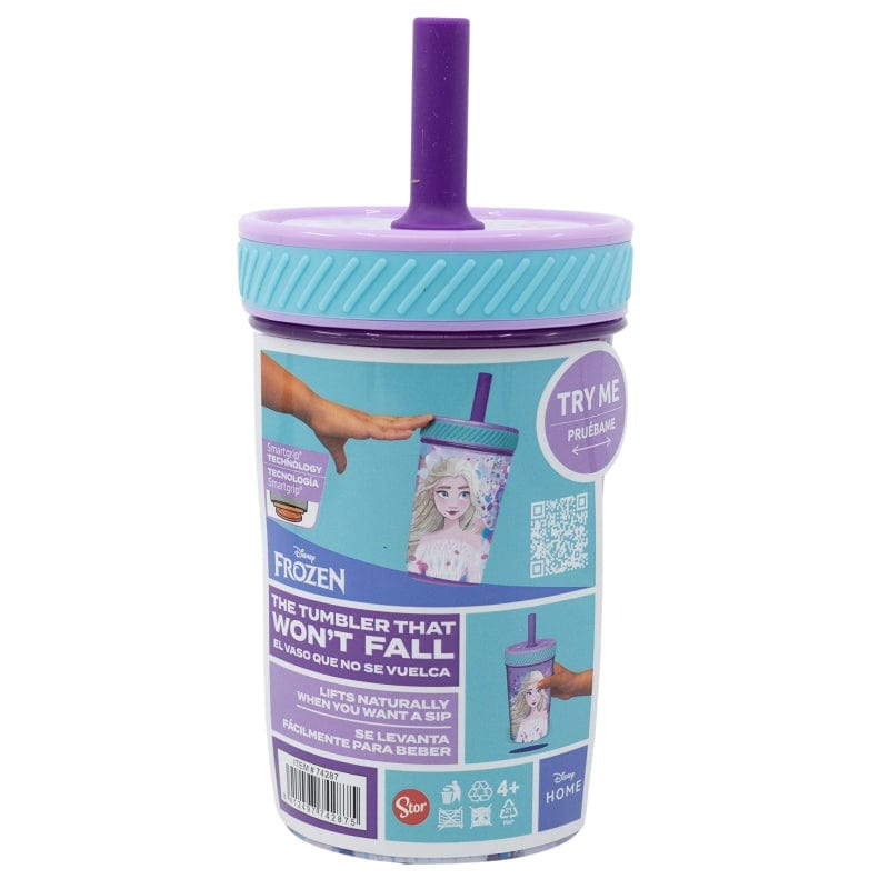 Pahar anti-rasturnare pentru bebe, din plastic, cu pai, Frozen Multicolor, 370 ml (2)