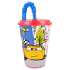 Pahar pentru copii, din plastic, cu pai, Cars Multicolor, 430 ml (1)