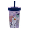 Pahar pentru copii, din plastic, cu pai, Frozen Multicolor, 465 ml (1)