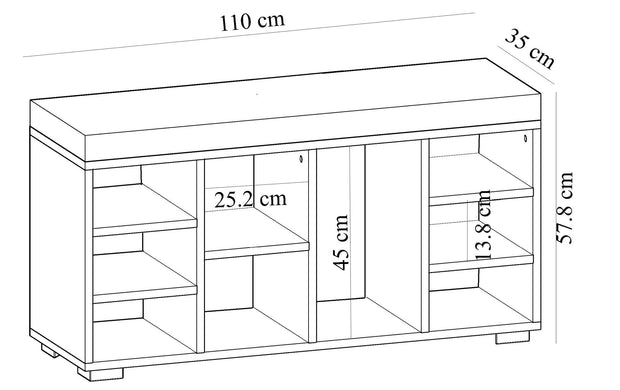 Pantofar din pal, Babil Alb, l110xA35xH57,8 cm (4)