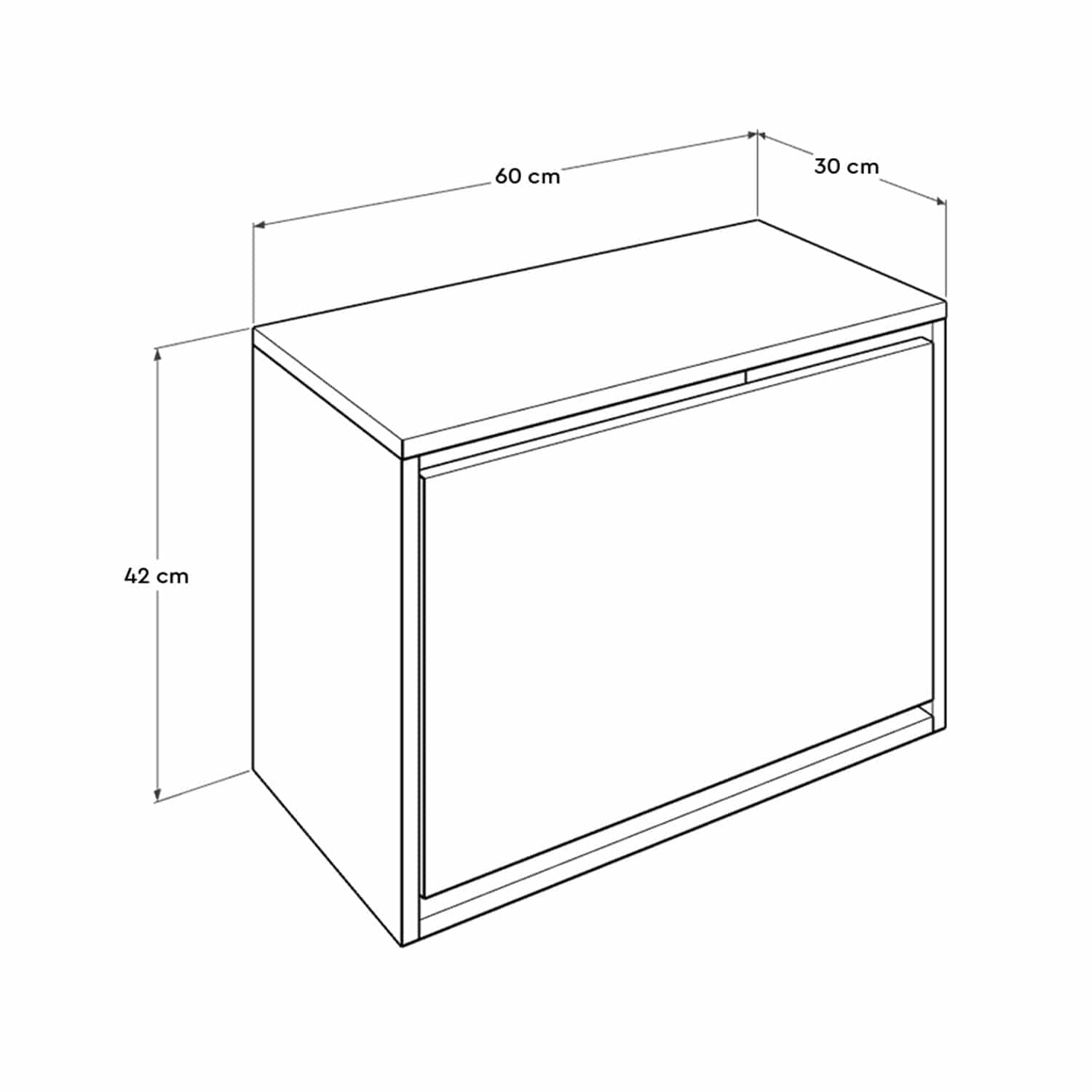 Pantofar din pal, cu 1 usa, SCH 110-OO-1 Nuc, l60xA30xH42 cm (8)