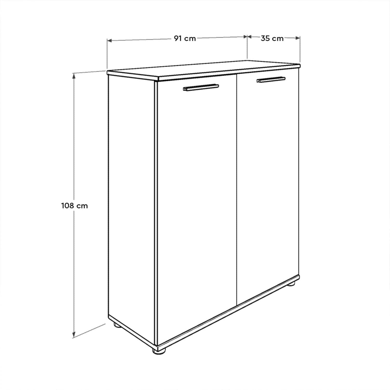 Pantofar din pal, cu 2 usi, ADR 520-BB-1 Alb, l91xA35xH108 cm (8)