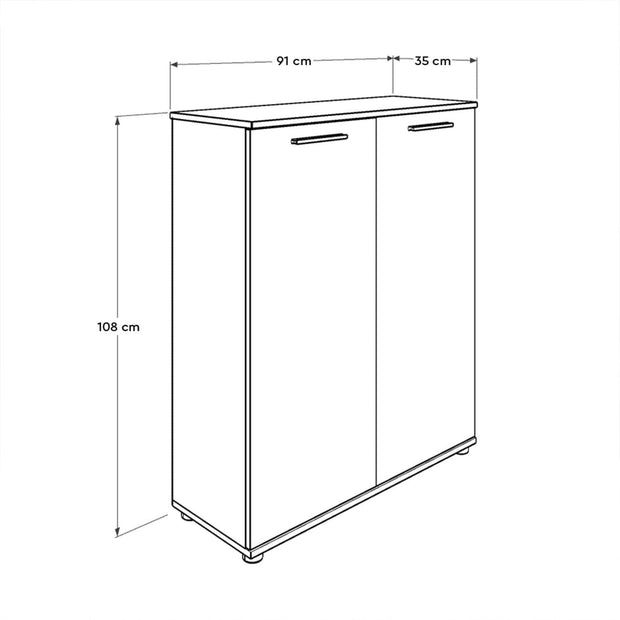 Pantofar din pal, cu 2 usi, ADR 520-BB-1 Alb, l91xA35xH108 cm (8)