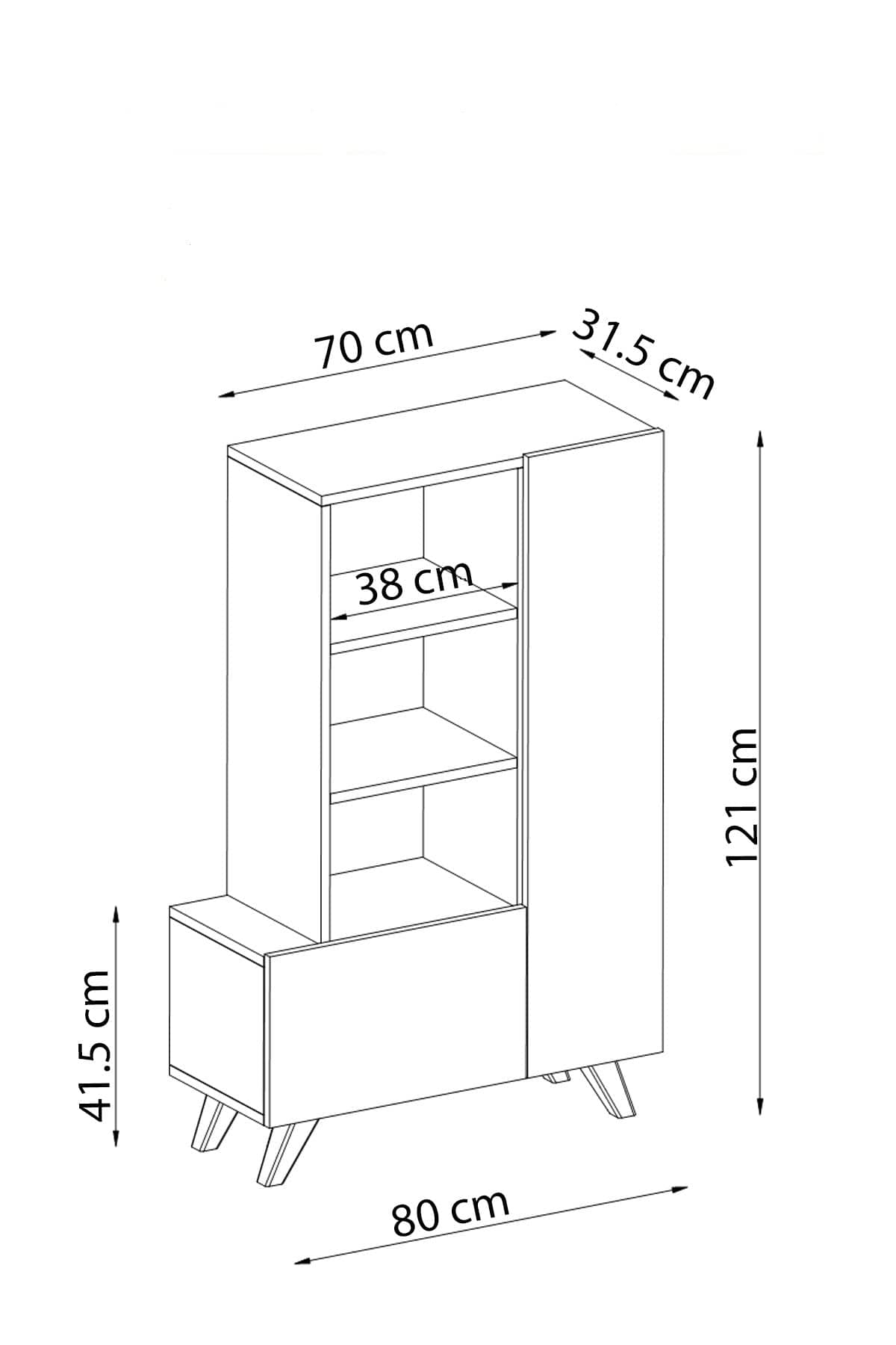 Pantofar din pal, cu 2 usi, Agostina Alb, l80xA31,5xH121 cm (4)