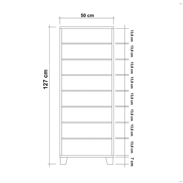 Pantofar din pal, cu 2 usi, Filinta 766 Alb, l50xA38xH127 cm (5)