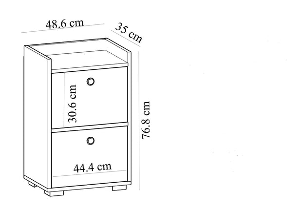 Pantofar din pal, cu 2 usi, Mete Alb, l48,6xA35xH76,8 cm (4)