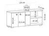 Pantofar din pal, cu 2 usi, Sarandon Alb, l120xA31,4xH51,6 cm (4)