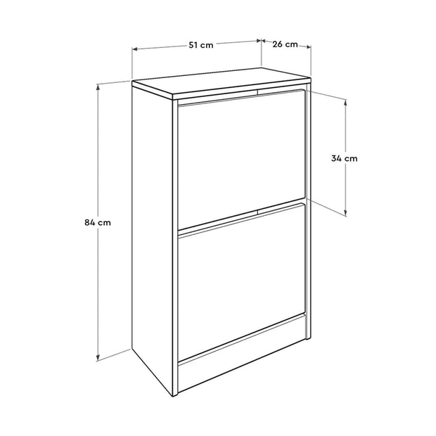 Pantofar din pal, cu 2 usi, SCH 320-BB-1 Alb, l51xA26xH84 cm (12)