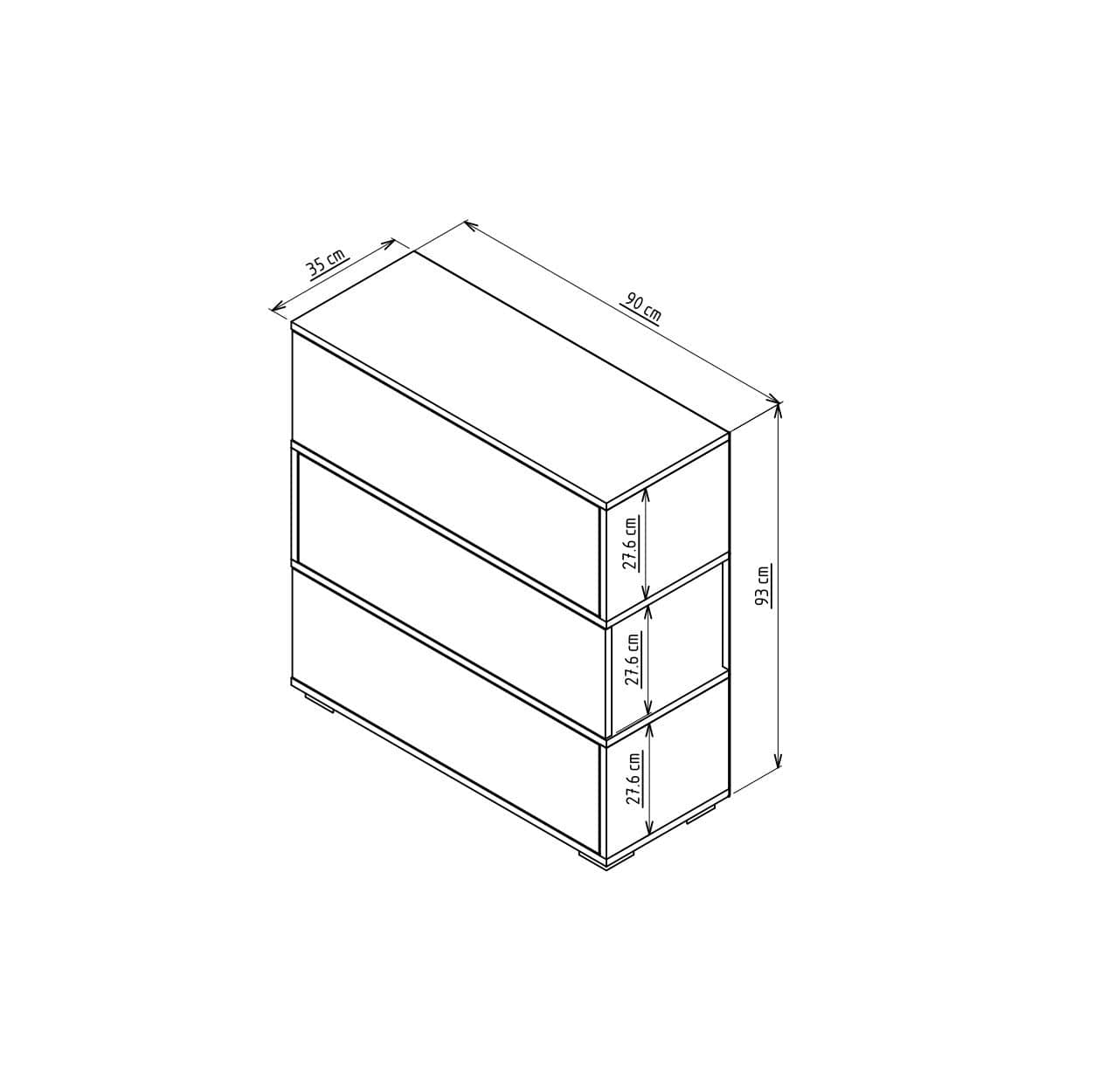 Pantofar din pal, cu 3 usi, Aris Nuc / Alb, l90xA35xH93 cm (7)