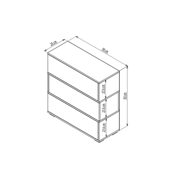 Pantofar din pal, cu 3 usi, Aris Nuc / Alb, l90xA35xH93 cm (7)