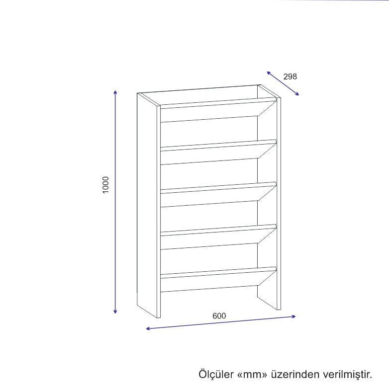 Pantofar din pal, Nil 4 Alb / Nuc, l60xA29,8xH100 cm (3)