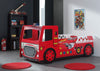 Pat din MDF, pentru copii, Fire Truck Rosu, 200 x 90 cm