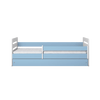 Pat din pal si MDF, cu 1 sertar, pentru copii, Tomi III Albastru / Alb (2)