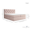 Pat rabatabil cu lada de depozitare, tapitat cu stofa, Delight Boxspring Velvet Roz (5)