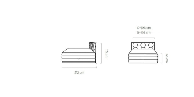 BFSummer Pat rabatabil cu lada de depozitare, tapitat cu stofa Gia Boxspring Verde inchis-200 x 160 cm