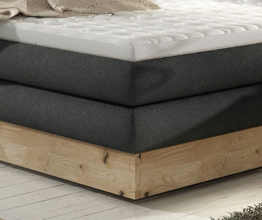 Pat rabatabil cu lada de depozitare, tapitat Diorissimo Boxspring Wood (4)