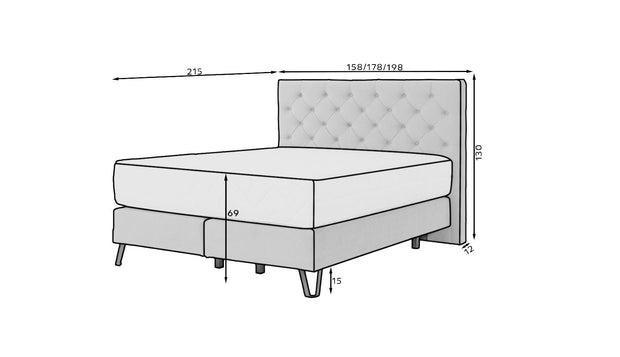 Pat tapitat cu stofa, Cortis Boxspring (3)