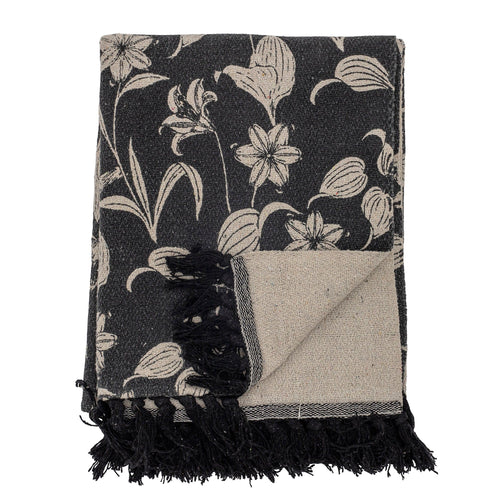 Bloomingville Patura decorativa din bumbac Mali Negru, 160 x 130 cm