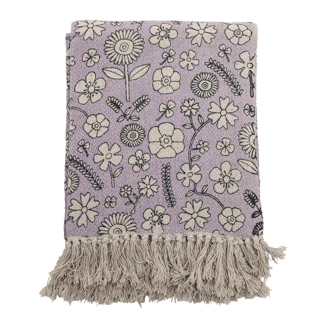 Patura decorativa din bumbac Salli Violet, 160 x 130 cm (2)