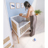 Theo Bebe 50 x 80 cm Patut co-sleeping din lemn, ratan si MDF, pentru bebe, Marelia Alb / Natural, 50 x 80 cm