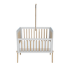 Theo Bebe 50 x 80 cm Patut co-sleeping din lemn, ratan si MDF, pentru bebe, Marelia Gri / Natural, 50 x 80 cm