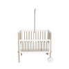 Theo Bebe 50 x 80 cm Patut co-sleeping din lemn, ratan si MDF, pentru bebe, Oceania Alb / Natural, 50 x 80 cm