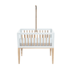 Theo Bebe 50 x 80 cm Patut din lemn, ratan si MDF, pentru bebe, Nami Alb / Natural, 50 x 80 cm