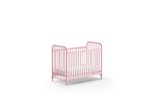 Patut din metal, pentru bebe, Bronxx Roz, 120 x 60 cm (3)