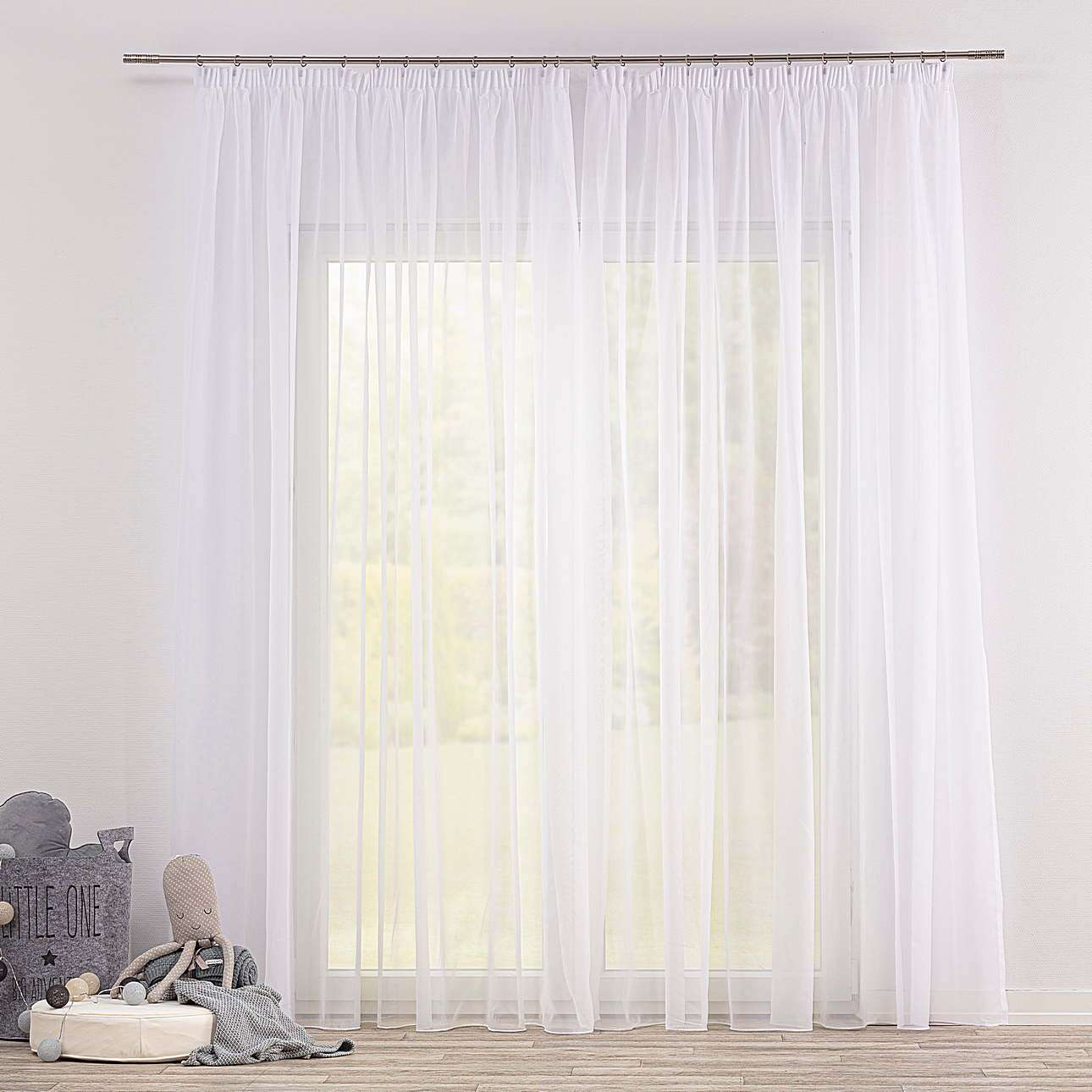 Perdea Soft Veil Pencil Hem Alb, 300 x 260 cm