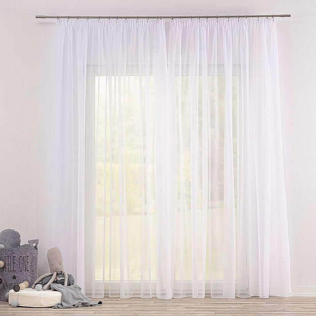 Perdea Soft Veil Pencil Hem Alb, 300 x 260 cm