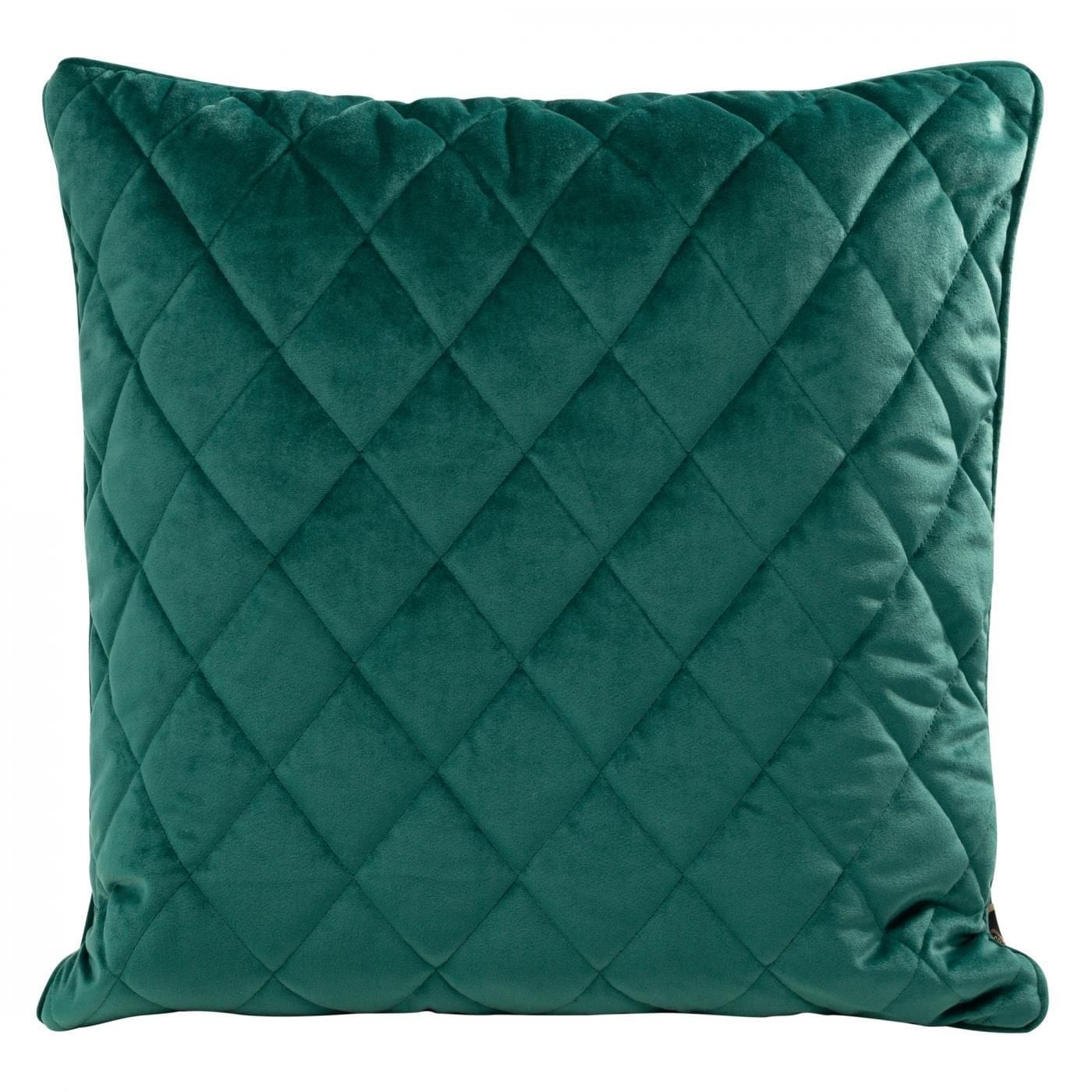 Perna decorativa cu husa detasabila, Velvet Square 2 Teal, 50 x 50 cm