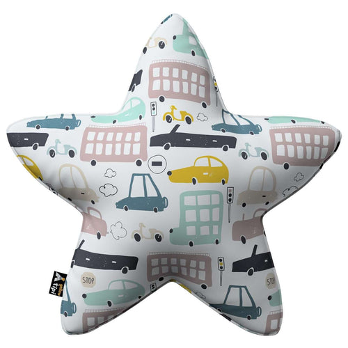 Perna decorativa pentru copii, Lucky Star Cars, 52 x 52 cm