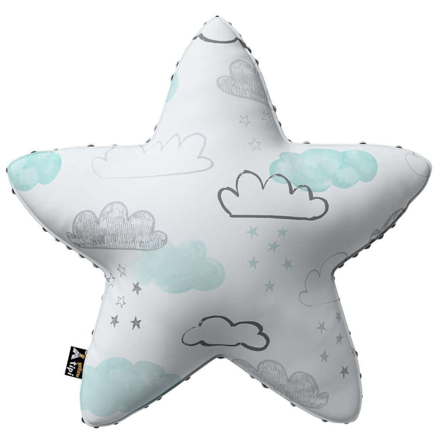 Perna decorativa pentru copii, Lucky Star Minky Clouds, 52 x 52 cm