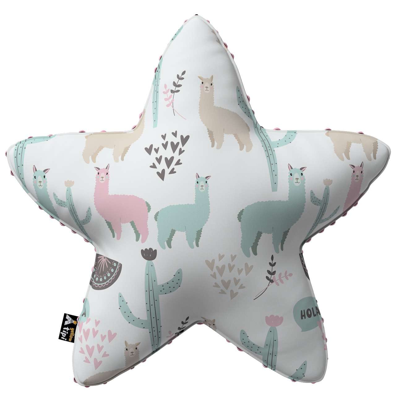 Perna decorativa pentru copii, Lucky Star Minky Magic, 52 x 52 cm & YLLTP-STAR-MINKY-1954-500