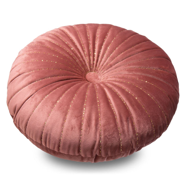 Perna decorativa, Velvet Round Roz Inchis, Ø40 cm