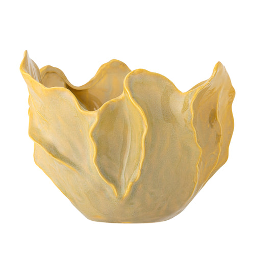 Bol decorativ din ceramica, Bastien Galben, Ø25,5xH18 cm