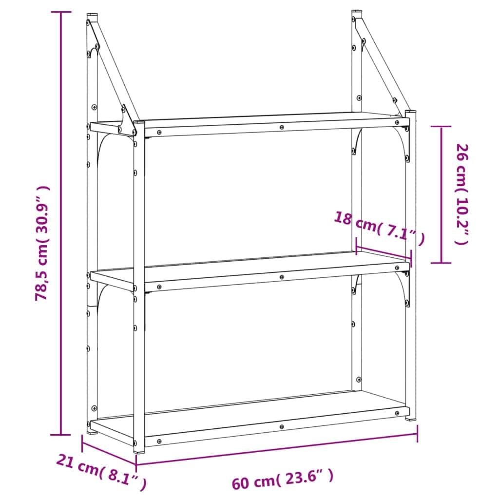 Raft din lemn, Loggia 132 Stejar Sonoma, l60xA21xH78,5 cm (7)