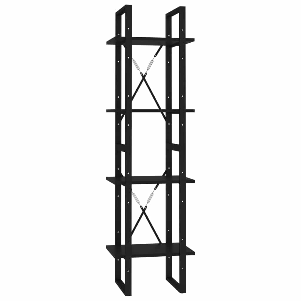 Raft din metal si pal, Loggia 82 Negru, l40xA30xH140 cm (1)