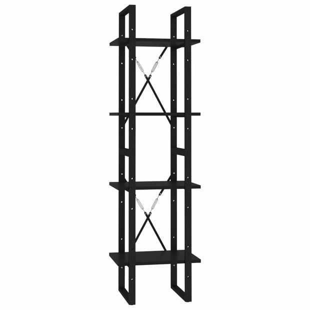 Raft din metal si pal, Loggia 82 Negru, l40xA30xH140 cm (1)