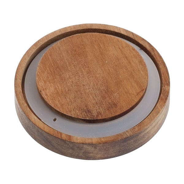 Recipient pentru depozitare cu capac etans, din sticla, Acacia Round Small Natural, 260 ml, Ø9xH7,6 cm (2)