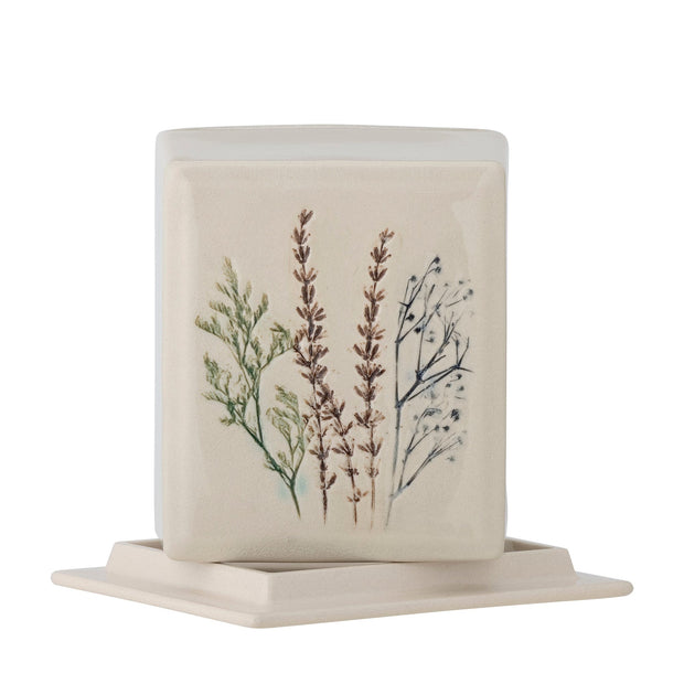 Bloomingville Recipient pentru unt din ceramica, Bea Natural, L15xl12,5xH7,5 cm