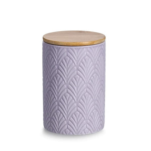 Recipient ceramic pentru depozitare, capac din bambus, Jar Pastel, 720 ml, Ø 10xH15 cm