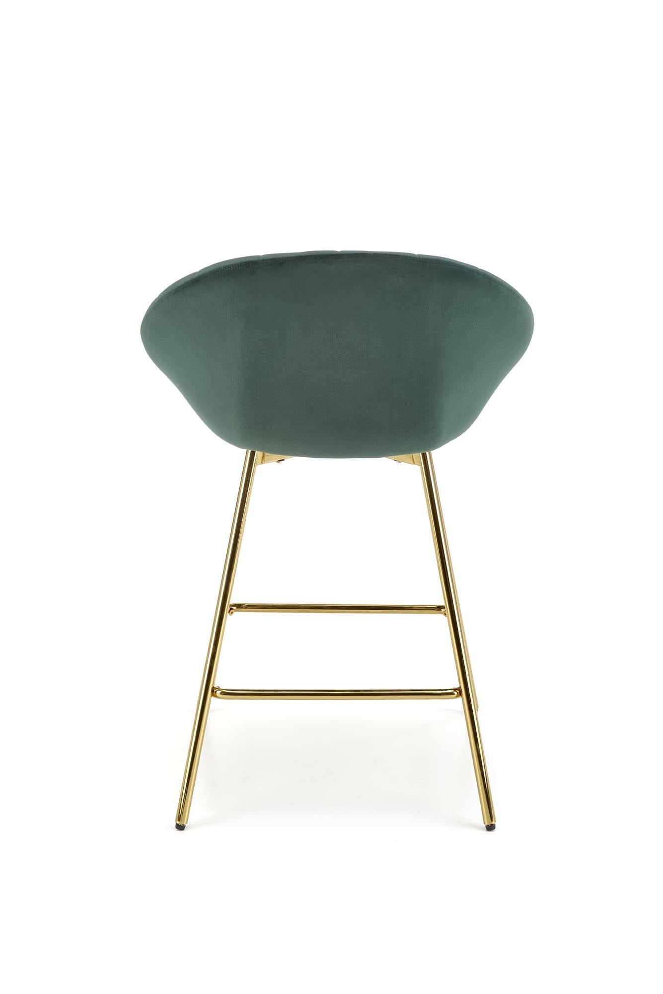 Scaun de bar tapitat cu stofa si picioare metalice, H112 Velvet Verde Inchis / Auriu, l58xA52xH87 cm (3)