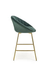 Scaun de bar tapitat cu stofa si picioare metalice, H112 Velvet Verde Inchis / Auriu, l58xA52xH87 cm (7)