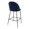 Scaun de bar tapitat cu stofa si picioare metalice, Lausanne Velvet Bleumarin / Negru, l52xA44xH107 cm (3)