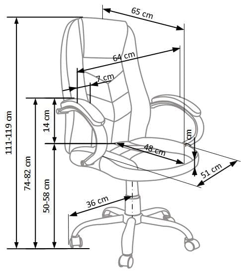 Scaun de birou directorial tapitat cu piele ecologica, Cody Maro, l64xA65xH111-119 cm (2)