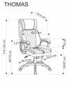 Scaun de birou directorial tapitat cu piele ecologica, Thomas Negru, l62xA70xH115-122 cm (5)